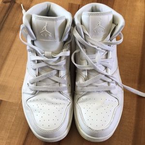 Men’s size 8.5 all white Nike Air Jordan’s